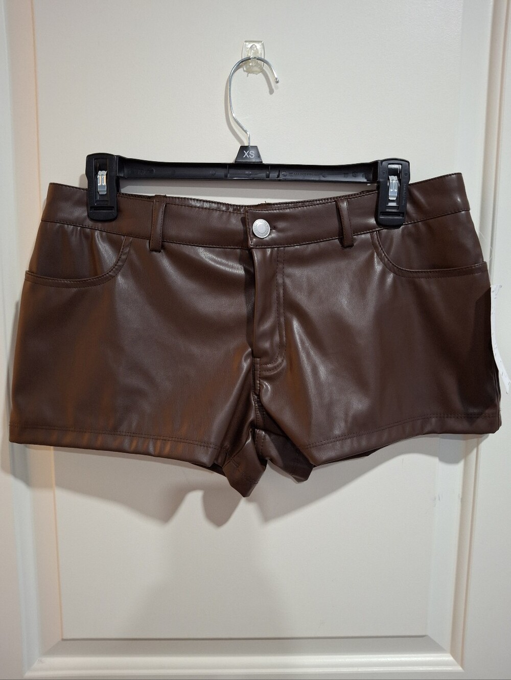 Proyect Rebel Faux Leather Brown Women’s Shorts Size M NWT